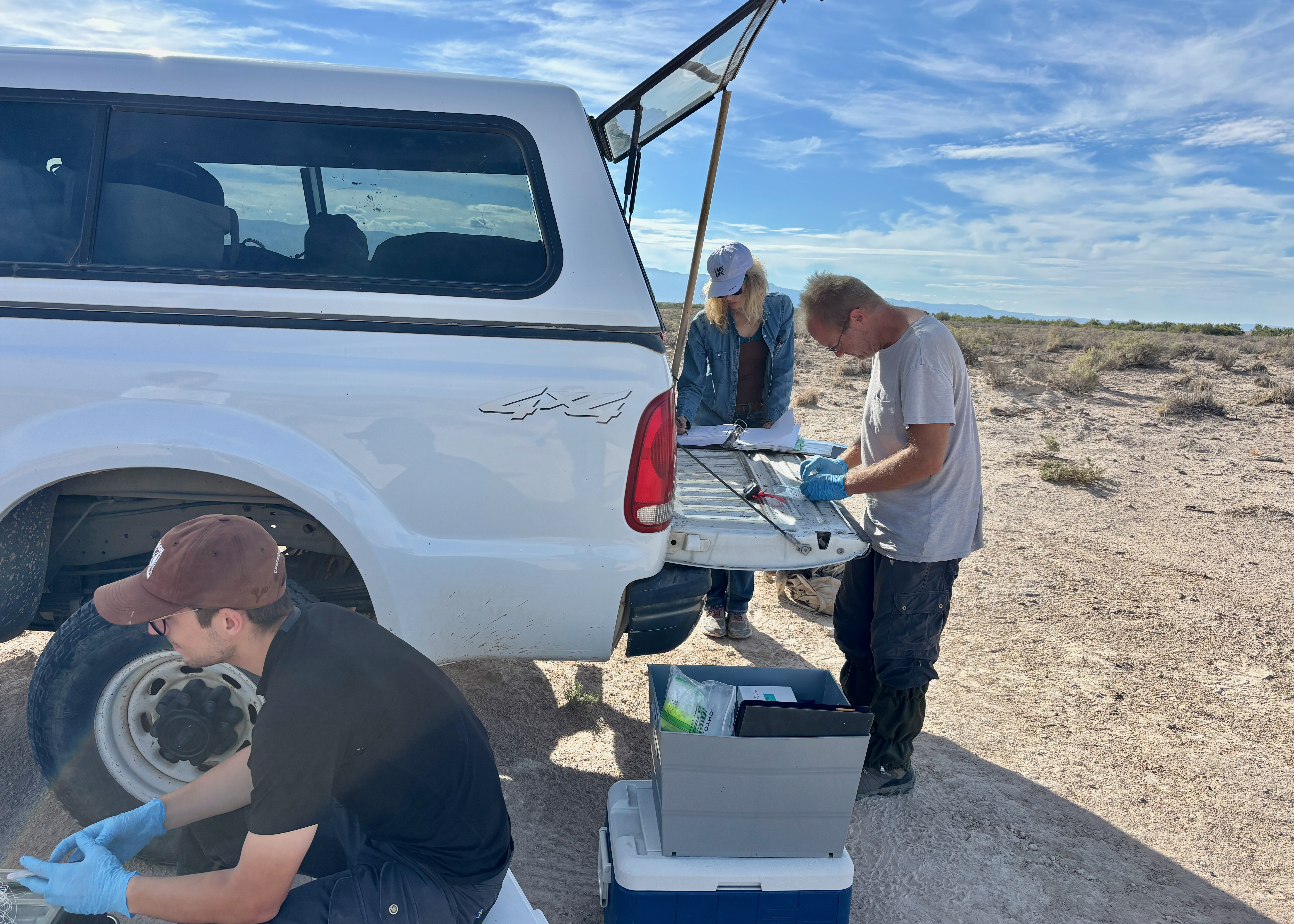 Researchers conducting fieldwork